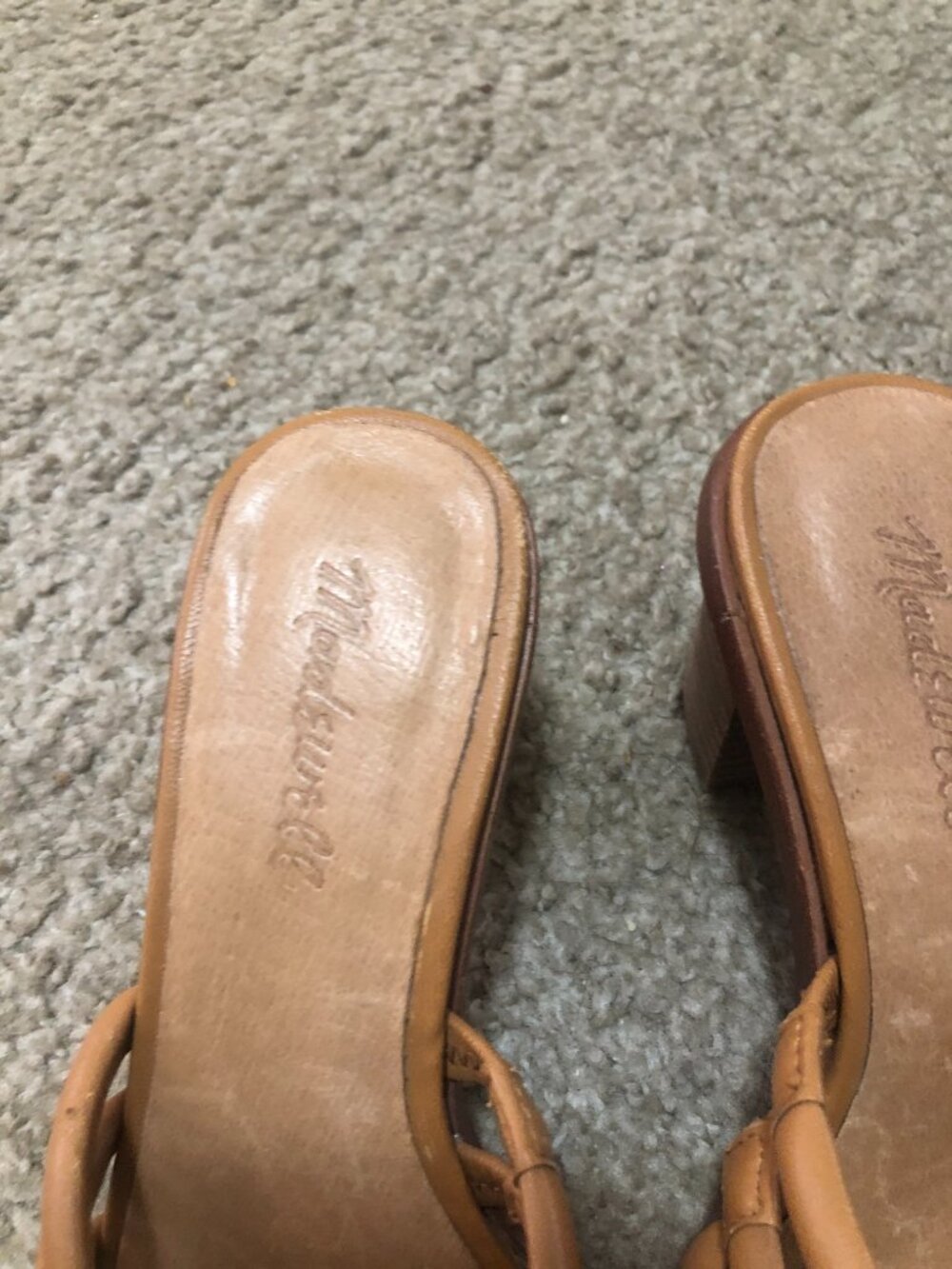 Women’s Madewell Addie High Heeled Mule Desert Camel Leather Size 7 NWOB - Picture 3 of 4